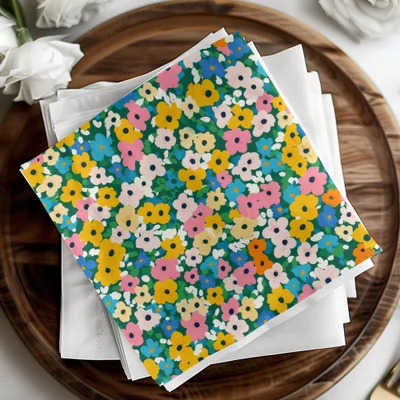 Bright Floral Pattern Decorative Napkin Set