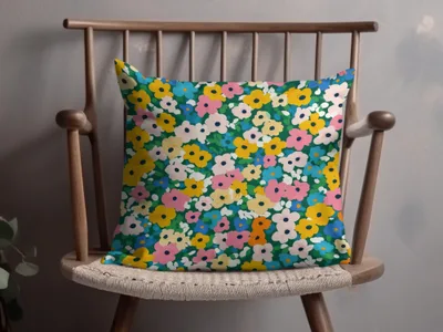 Colorful Floral Pattern Throw Pillow Decorative Cushion