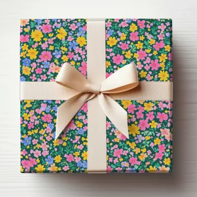 Colorful Floral Pattern Gift Wrapping Perfect for Presents