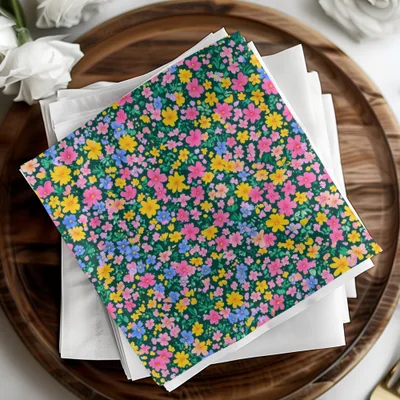 Vibrant Multicolor Floral Design Napkin Product