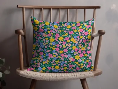 Colorful Floral Pattern Throw Pillow for Home Decor