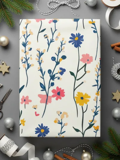 Colorful Floral Gift Wrap for Beautiful Presents