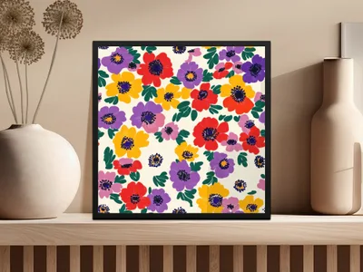 Vibrant Floral Art Print for Modern Home Decor