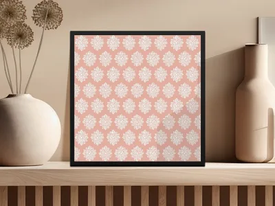 Elegant Pink Floral Pattern Framed Wall Art Product