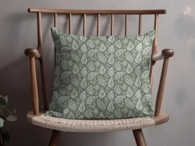 Elegant Green Paisley Decorative Pillow for Your Home Decor