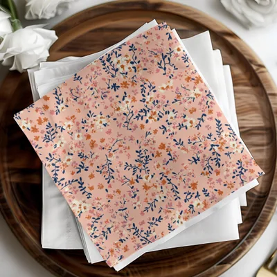 Elegant Floral Print Napkins Spring-Themed Decor Product
