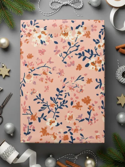 Floral Pattern Pink Wrapping Paper\Product