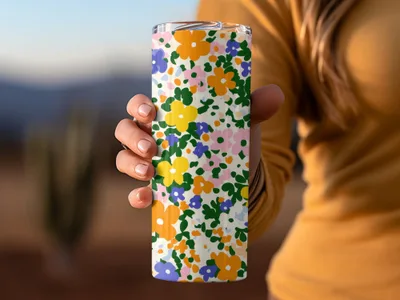 Vibrant Floral Patterned Tumbler for Everyday Use