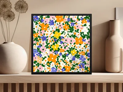 Colorful Floral Pattern Wall Art for Home Decor