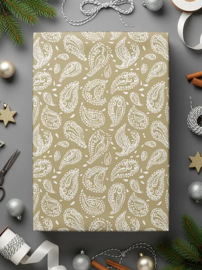 Elegant Paisley Pattern Gift Wrap for Holiday Season