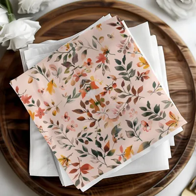 Floral Patterned Decorative Table Napkin Setting