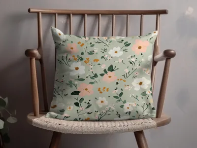 Floral Pattern Square Pillow for Home Decor