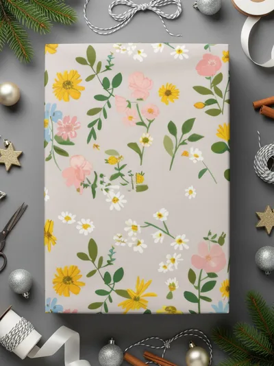 Beautiful Floral Patterned Wrapping Paper for Gifts