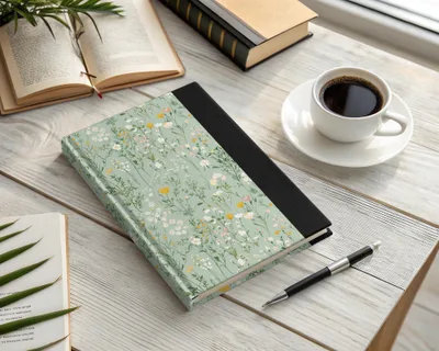 Beautiful Flower Pattern Hardcover Notebook for Journaling