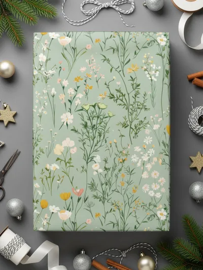Floral Patterned Wrapping Paper for Festive Occasions