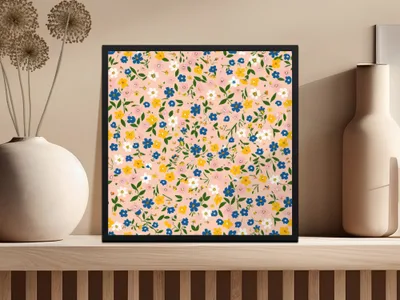 Floral Pattern Wall Art Print for Home Decor