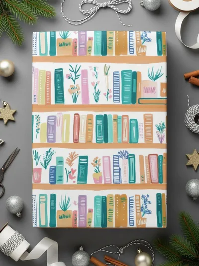 Bookshelf Digital Paper, Seamless Books Pattern JPEG, Library Books Printable, Commercial Use, Print on Demand, Digital Download - Moore and Mountain