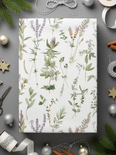 Botanical Seamless Pattern, Digital Paper Download, Floral Design, Wildflower Background, Watercolor Herb, Scrapbooking Paper, Fabric Print - Moore and Mountain