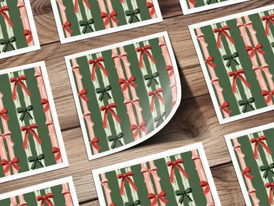 Bow Digital Paper, Holiday Pattern, Christmas Seamless Pattern, Digital Download, Fabric Design, Scrapbooking Paper, Festive Design - Moore and Mountain