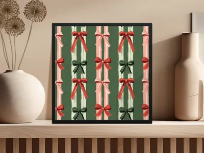 Bow Digital Paper, Holiday Pattern, Christmas Seamless Pattern, Digital Download, Fabric Design, Scrapbooking Paper, Festive Design - Moore and Mountain