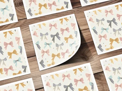 Bow Digital Paper, Seamless Bow Pattern, Pastel Bows Digital Download, Scrapbook Paper, Cute Bows, Fabric Design, Bow Background - Moore and Mountain
