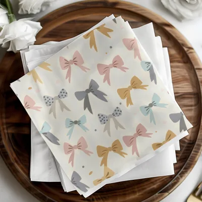 Bow Digital Paper, Seamless Bow Pattern, Pastel Bows Digital Download, Scrapbook Paper, Cute Bows, Fabric Design, Bow Background - Moore and Mountain