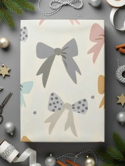Bow Digital Paper, Seamless Bow Pattern, Pastel Bows Digital Download, Scrapbook Paper, Cute Bows, Fabric Design, Bow Background - Moore and Mountain