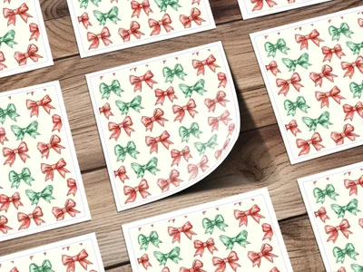 Bow Seamless Pattern, Christmas Bows, Digital Paper, Holiday Scrapbook Paper, Red and Green Bows Digital Product - Moore and Mountain