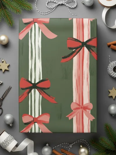 Bows Digital Paper, Christmas Digital, Holiday Digital Paper, Seamless Pattern for Fabric, Scrapbooking, Wrapping Paper (Digital) - Moore and Mountain