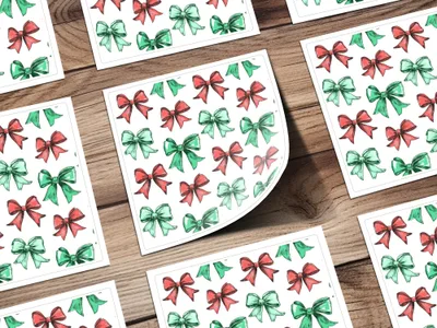 Bows Digital Paper, Seamless Bow Pattern, Holiday Digital Paper, Christmas Bows, Gift Bows, Scrapbook Paper, Bows Background - Moore and Mountain
