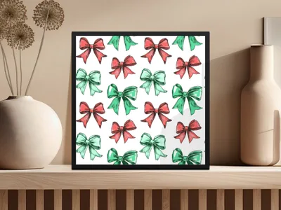 Bows Digital Paper, Seamless Bow Pattern, Holiday Digital Paper, Christmas Bows, Gift Bows, Scrapbook Paper, Bows Background - Moore and Mountain