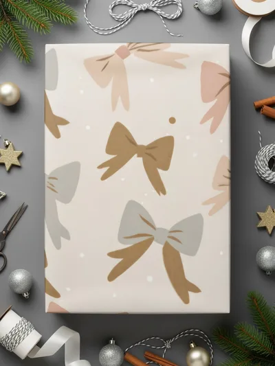 Bows Digital Paper, Seamless Pattern Background, Cute Gift Wrap Printable Paper, Scrapbook Paper, Digital Download, Commercial Use - Moore and Mountain