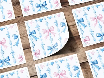 Boy Baby Shower Bow Trellis Design Pattern Digital - Moore and Mountain