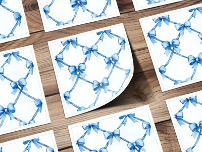 Boy Baby Shower Trellis Watercolor Ribbons Digital - Moore and Mountain