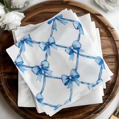 Boy Baby Shower Trellis Watercolor Ribbons Digital - Moore and Mountain