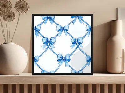 Boy Baby Shower Trellis Watercolor Ribbons Digital - Moore and Mountain