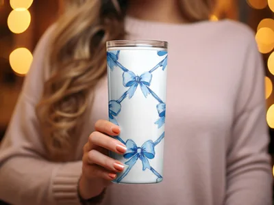 Boy Baby Shower Trellis Watercolor Ribbons Digital - Moore and Mountain