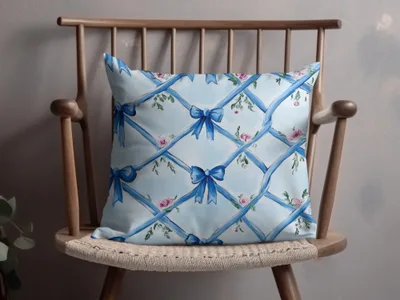 Boy Baby Shower Trellis with Blue Ribbons Digital - Moore and Mountain