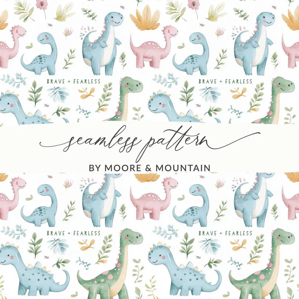 Adorable Dinosaur Design Seamless Pattern for Kids Decor