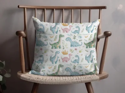 Dinosaur Themed Decorative Throw Pillow product