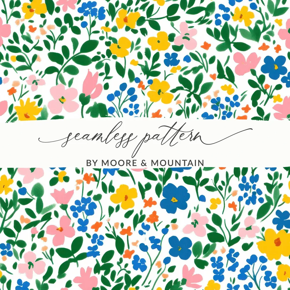 Vibrant Seamless Floral Pattern by Moore and Mountain