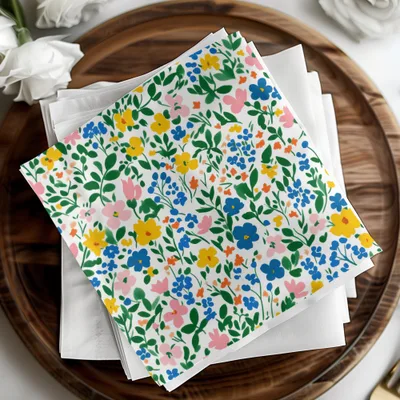 Colorful Floral Patterned Napkins for Table Settings