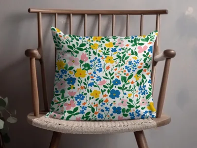 Colorful Floral Pattern Decorative Pillow