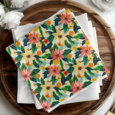 Bright Floral and Citrus Pattern Seamless Surface Design Digital - Moore and Mountain