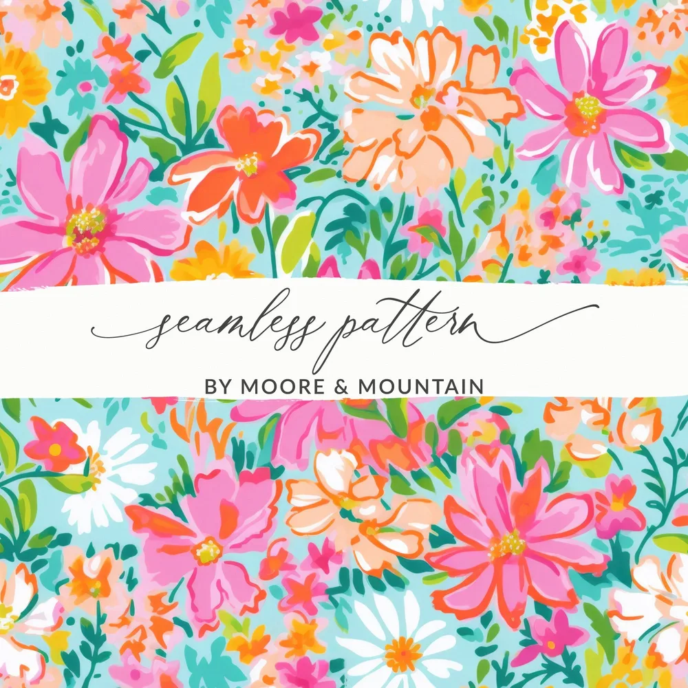 Colorful Floral Seamless Pattern by Moore & Mountain