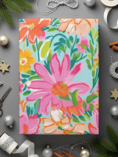 Colorful Floral Patterned Gift Wrap for Various Occasions