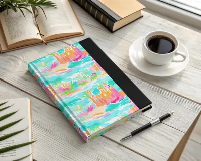 Colorful Scenic Illustration Hardcover Notebook