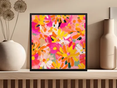 Vibrant Floral Abstract Wall Art for Home Decor
