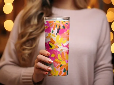 Vibrant Colorful Design Insulated Tumbler Cup