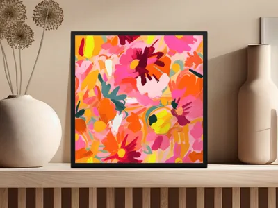 Colorful Abstract Floral Wall Art for Home Decor